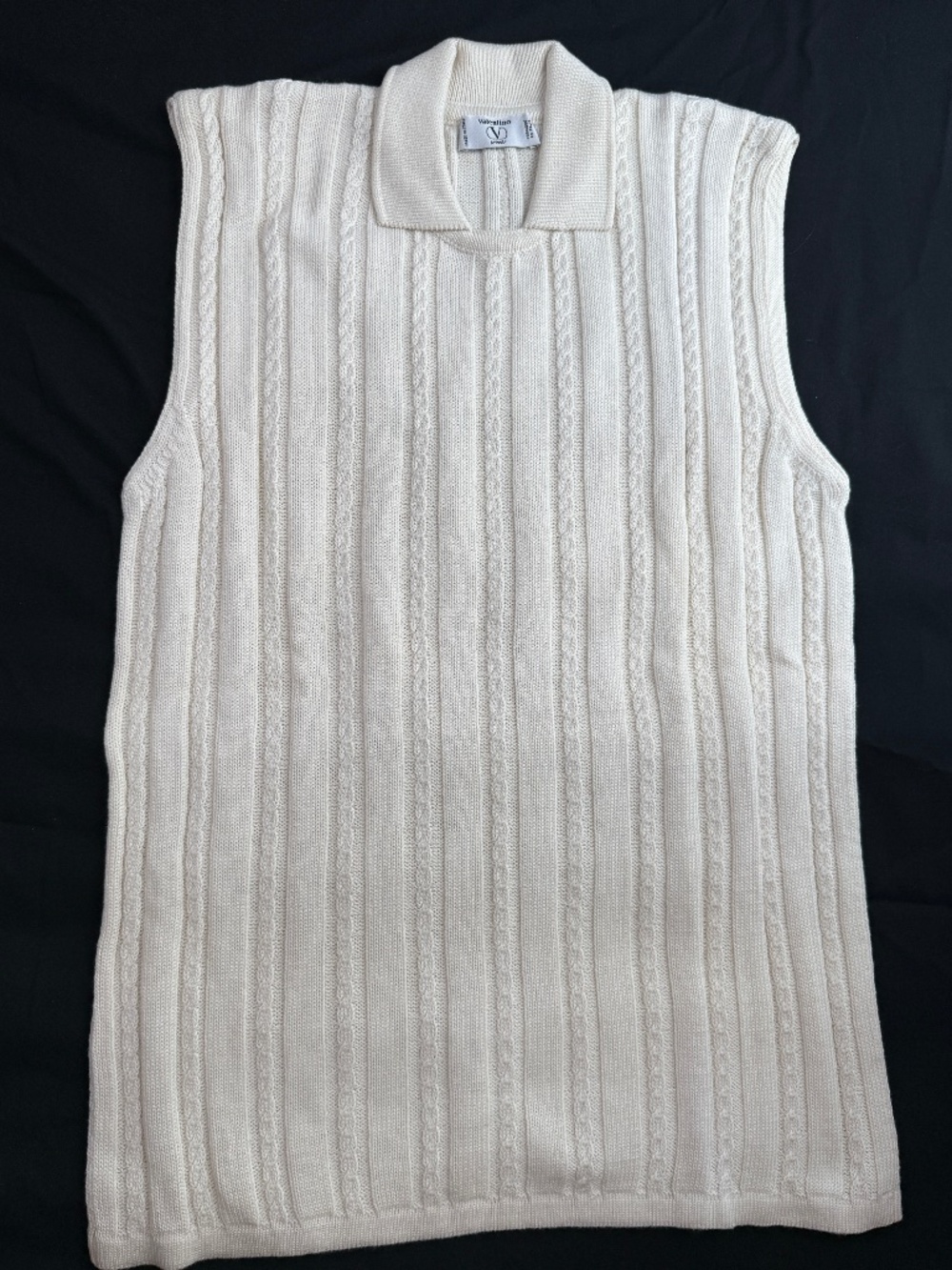 Valentino Miss V white knit vest